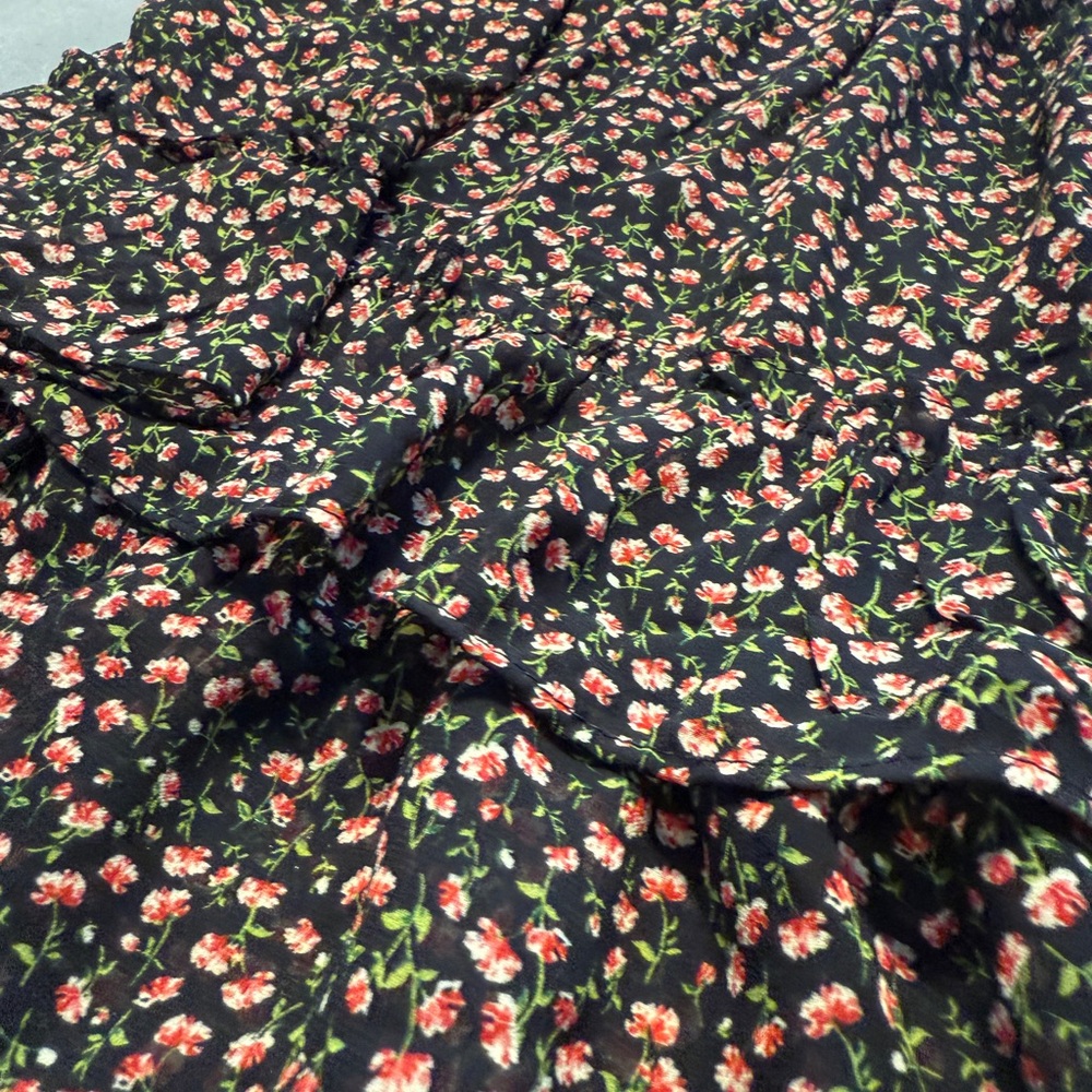 Sienna Sky Black Floral Bohemian Mini Skirt- Medium - Picture 11 of 11